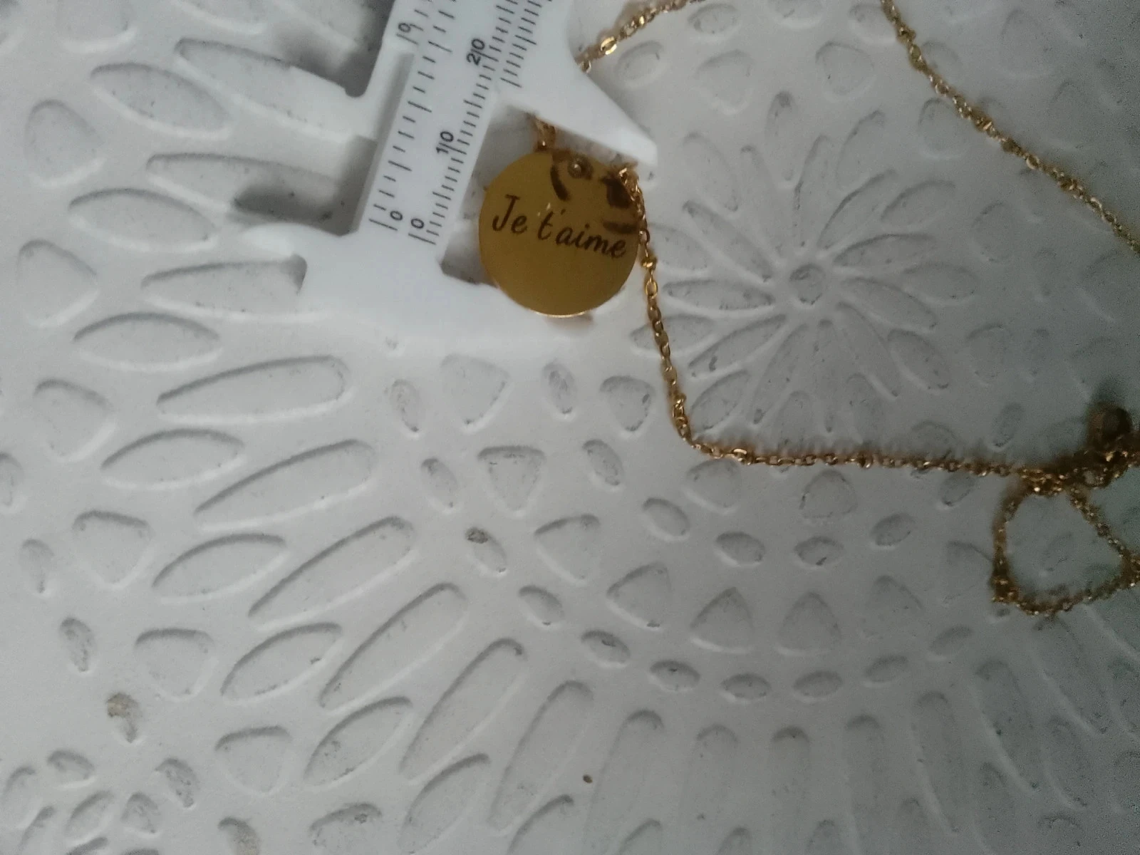 Collier je t'aime et fleur en nacre – photo 3